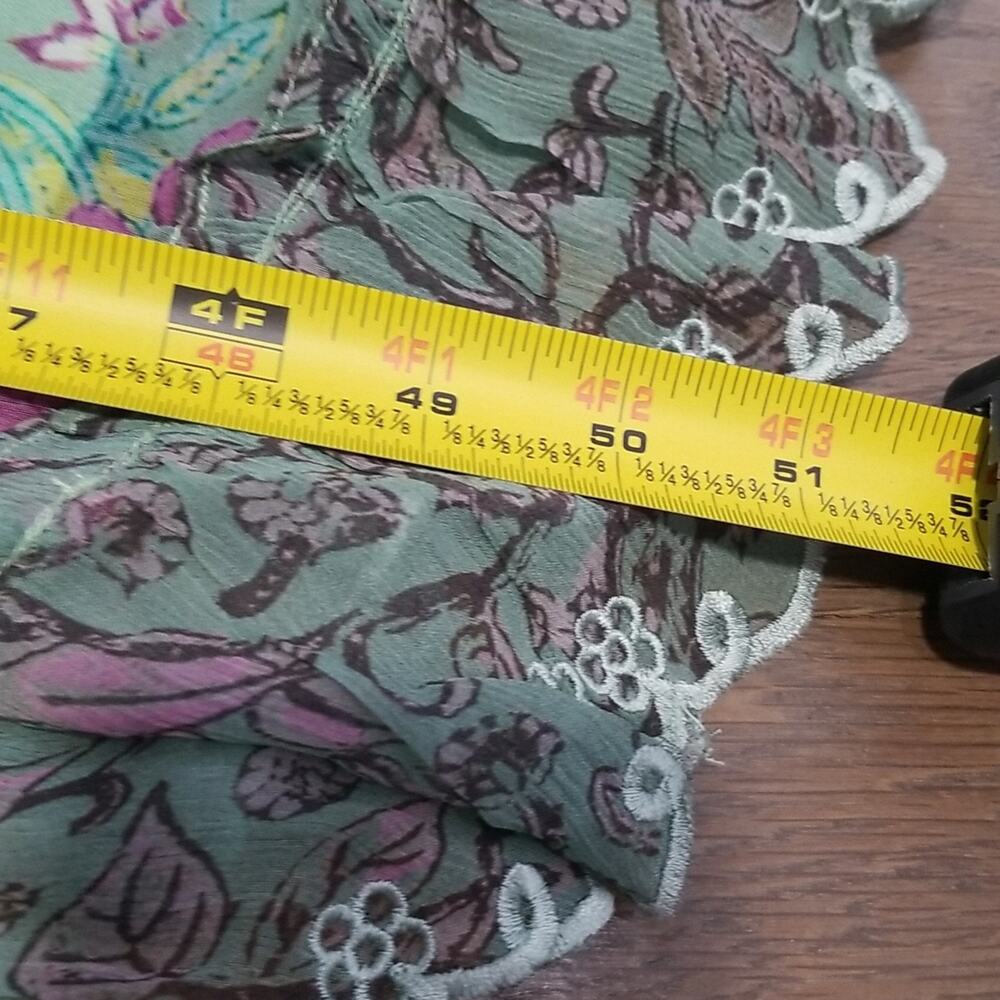 NWT Hemant & Nandita Hera Long Floral Dress Green Midi Medium $546 Retail - Picture 13 of 13